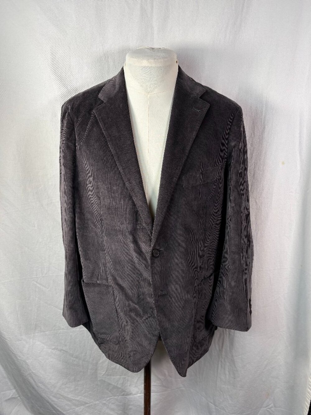 Proper Cloth Duca Visconti Corduroy Blazer 46R Dark Grey Italian Fabric